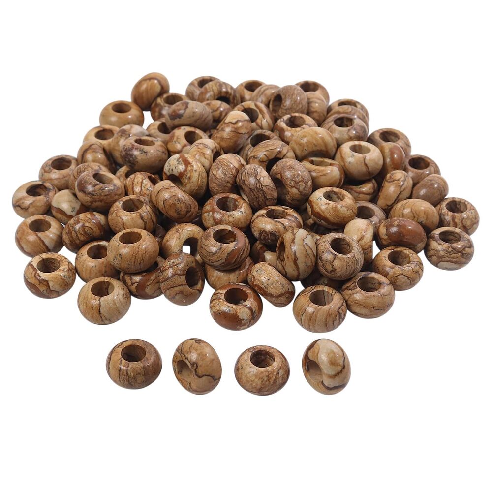 8641 25Pcs Large Hole 5-6mm Rondelle Gemstone European Bead for Charm